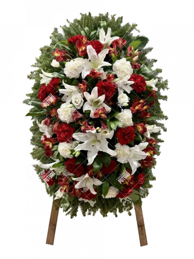 Венок из живых цветов ВЖ - 130-5 на похороны