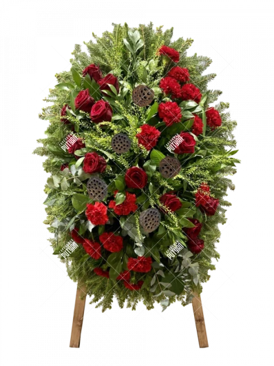 Венок из живых цветов ВЖ - 130-6 на похороны